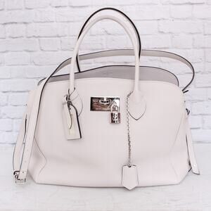 Louis Vuitton Mira MM White Taurillon Satchel Crossbody and Shoulder Purse A4780